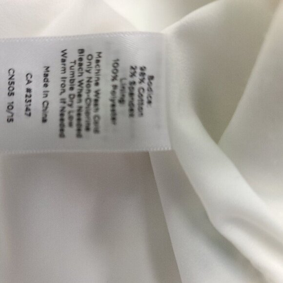 Talbots Cape Bouquets White Floral Sleeveless Sheath  Muni Dress Size 8P - Picture 7 of 8